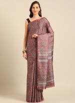 Cotton Pink Casual Wear Printed Saree